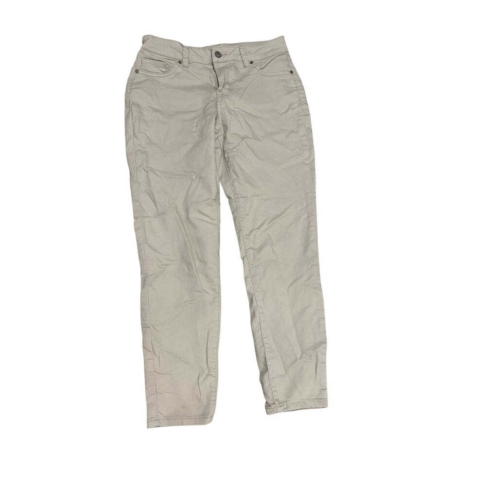 D Jeans 6 tan fitted pants stretch shaped simple basic good fitting slim euc